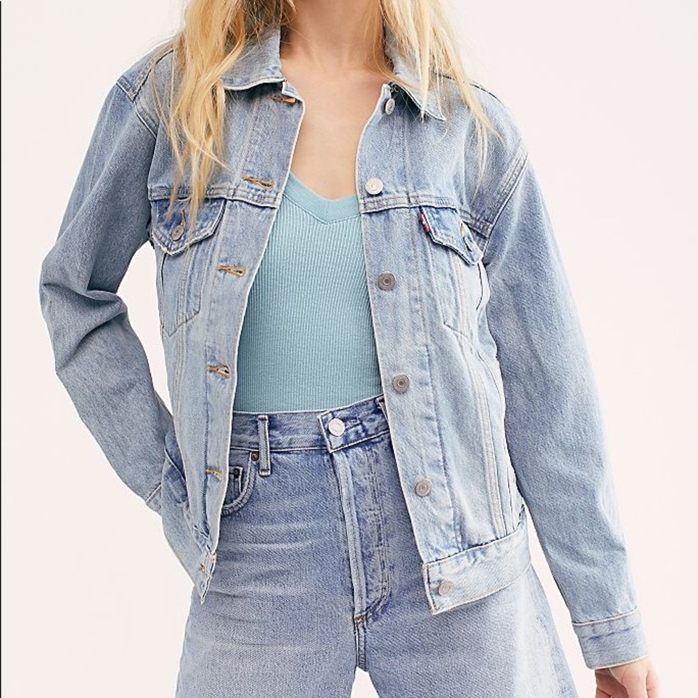 Levi’s Ex boyfriend Trucker Jacket Large Indigo